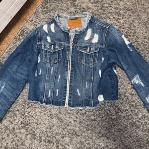 BBJ Distressed Denim Jean Jacket